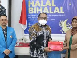 Wabup Kasmidi Bulang Hadiri Halal Bihalal KNPI Kutim