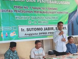Sutomo Jabir, Gelar Sosper Tentang Fasilitasi Pencegahan Penyalahgunaan Narkotika di Kutim » Berita Kutim