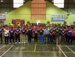 215 Pebulutangkis Ikuti Kejuaraan Badminton Kapolres Open Kutim 2023