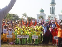 Ratusan Anak Ikuti Senam Bersama dan Finger Painting di Peringatan HAN