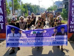 Diskominfo Staper Kutim Turut Jadi Peserta Kirab Budaya untuk Semarakkan HUT Kutim ke 24 Tahun